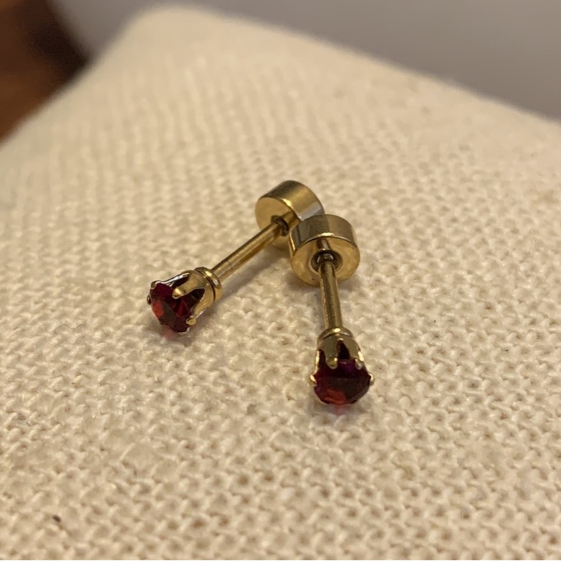 Gold Birthstone Earrings